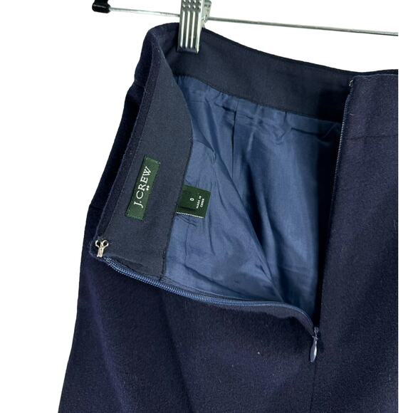 J. Crew Fleece Skirt Womens Wool Blend Blue Lined size 0 - Picture 3 of 5